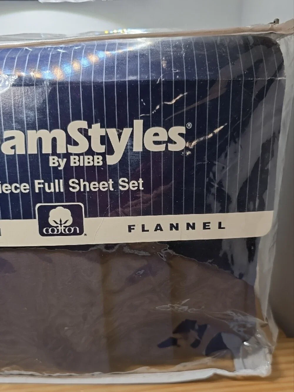 DreamStyles Navy Cotton Flannel Full Sheet Set by Bibb